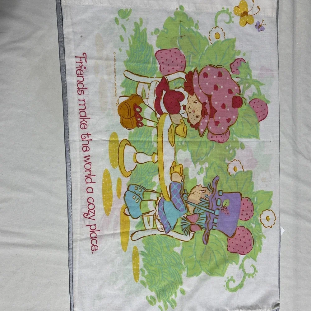 Strawberry Shortcake Pillowcase 1980 American Greetings Vintage Blueberry Muffin